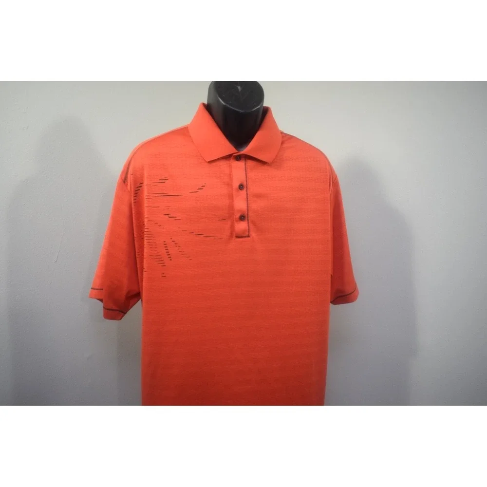 Adidas Golf Polo ClimaCool Performance Short Sleeve Orange Mens Size 2XL XXL